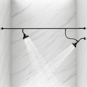 Dual Shower Head for Couples - High Pressure Adjustable Two Showerhead System with 4 Spray Modes, Easy Installation & Anti-Leak Design