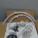 VILUXY Drum Fabric Pendant Light Farmhouse White Chandelier Double Drum Shade Hanging Ceiling Light Fixture 3 Lights Linen for Bedroom Dining Room Living Room Entryway