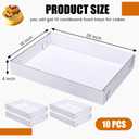 Reallnaive 10 Pack Full Sheet Cake Boxes 26 x 18 x 4 Inch Non Window Sheet Cake Box Bottom White Corrugated Greaseproof Bakery Tray Food Container Holder for Kitchen Cupcake Dessert (Excluding lid), approximately 26 x 18 x 4 inches