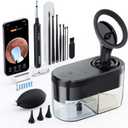 Ear Wax Removal Tool Camera - FSA/HSA Eligible Ear Irrigation Flushing System & Ear Cleaner with Camera 1080 HD, Ear Flushing Kit for Adults with One-Piece Waste Tank, Earwax Removal Kit Grey XL