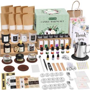 DOPXXBB Complete Candle Making Kit, DIY Candle Making Supplies for Adults, Include Soy Wax, Candle Cups & Tins Candle Wicks & Light Aroma Type Scents, Liquid Dyes & More DOPXXBB Complete Candle Making Kit, DIY Candle Making Supplies for Adults, Include Soy Wax, Candle Cups & Tins Candle Wicks & Light Aroma Type Scents, Liquid Dyes & More