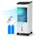 29" Evaporative Cooler, 3-IN-1 Portable Cooling Fan with Humidifier, Remote, 2 Ice Packs & 1.8 Gallon Water Tank, 70° Oscillating Air Cooler Ultra-quiet Compact Ice Fan for Home, Office