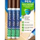 Grout Pen Brown Tile Paint Marker: Waterproof Grout Paint, Tile Grout Colorant and Sealer Pen - Brown, Narrow 5mm Tip (7mL) - 3 Pack