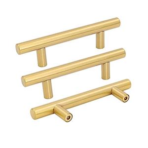 goldenwarm Pack of 15 Brushed Brass Cabinet Door Handles Pulls for Cabinet 5inch Gold Drawer Handles - LS201GD76 Kitchen Hardware Bathroom Door Pulls, 7,5 inch Overall Length