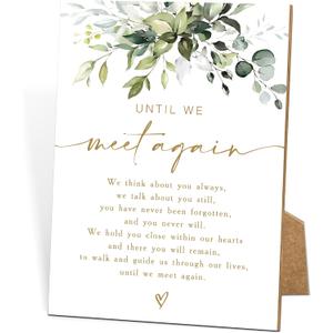 Wedding Memorial Wooden Sign with Stand, Greenery Gold Bridal Shower Decorations, Memorial Table Sign, Wedding Signs for Ceremony and Reception, Engagement Party Desk Decor,40
