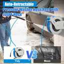 FIXFANS Pressure Washer Hose Reel with Hose, 1/4" 100ft Retractable Power Washer Hose Reel, Heavy Duty Hose Reel Auto Rewind, Wall Mounted, 3600 PSI