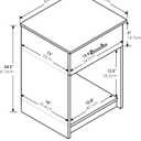 Furinno TIDUR Night Stand Set of 2, Modern Nightstand, White, Set of 2, Bar Handle