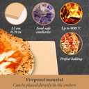 Pizza Stone Pan and Wooden Pizza Paddle - 15x11.8x0.6 inch - Cordiete Bread Beaking Stone w/Pizza Peel - Suitable for Oven & Grill
