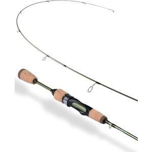 LITTMA Wild Streams Ultralight Fishing Rod 2 PCS Trout Rod Crappie Spinning Rod Panfish Rods Micro Fishing Rod Green Carbon Fiber Blank Cork Handle Beginners Fishing Rod 56/6/66/7