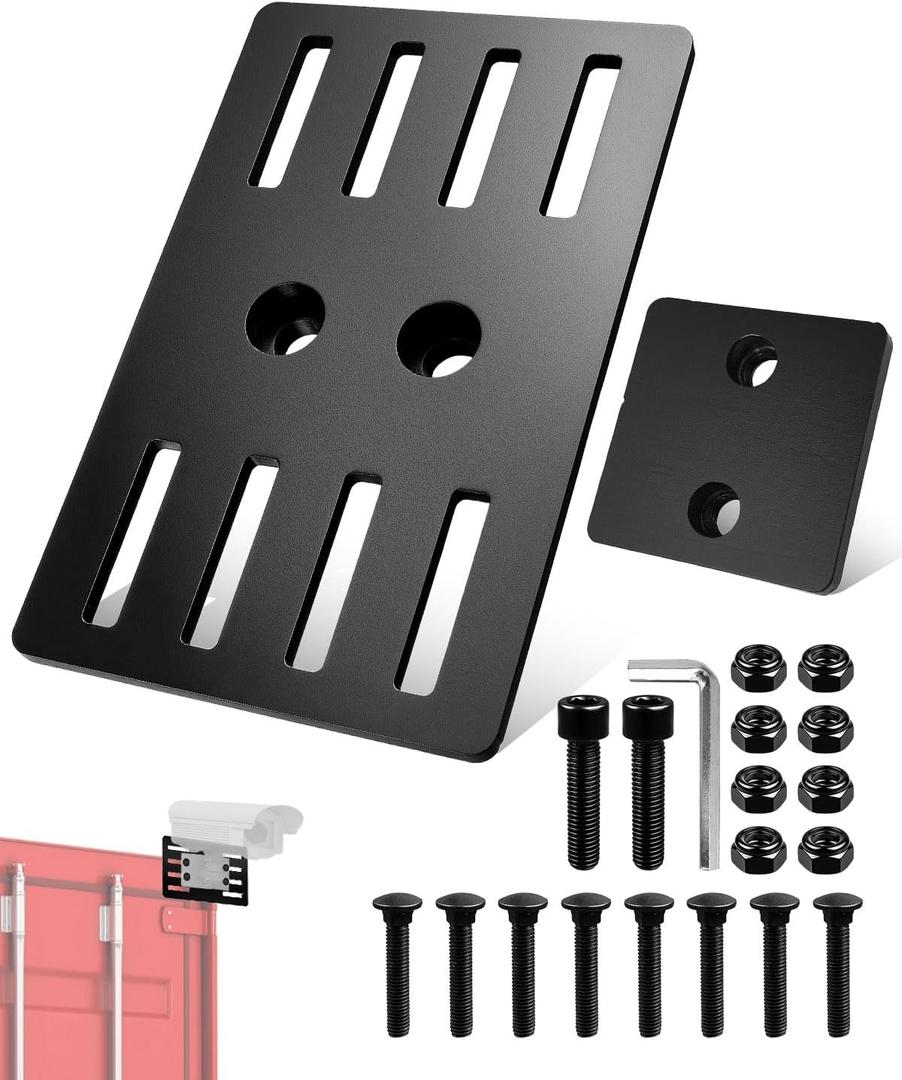 Outdoor Camera Mounting Platform for Shipping Containers  Heavy Duty Steel Bracket, No-Drill Installation, Adjustable Rail System  Adjustable Rails for Cameras/Lights/Ladders (1-Pack)