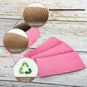 Disposable Coffee Cup Sleeves Corrugated Kraft Paper Coffee Cup Sleeves Holder Protective Insulated Heat Espresso ForHot Drinks 8-24oz (Pink, 200 Pcs)