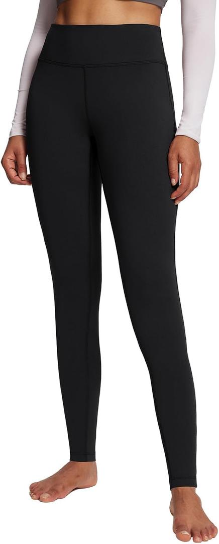 baleaf Winter Clothing Women Leggings Fleece Lined Tights Thermal Warm Thick Cold Weather Gear 1 Pockets (Large, Black)