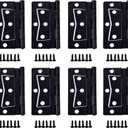 QCAA Heavy Non-Mortise Butterfly Hinge for Mobile Home/RV,3.5", Removable Loose Pin, Matte Black, 8 Pack, Made in Taiwan