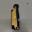 8.5" Military Outdoor Hunting Camping Pocket Knife, 7 in 1 Multi-Function Folding Knives with Fire Starter LED Light Seatbelt Cutter Glass Breaker Bottle Opener Tactical Blade (Gold)