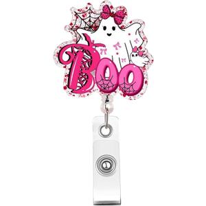Halloween Nurse Badge Reel Retractable  Cute Ghost ID Badge Holder, Funny Work Badge Clip with Alligator Clip, Gift for Nurses, Teachers, Medical Workers, Nursing Students