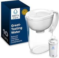 Brita Large Water Filter Pitcher for Tap and Drinking Water, Includes 1 Standard Filter, BPAFree, Lasts Two Months, 10Cup Capacity, Bright White