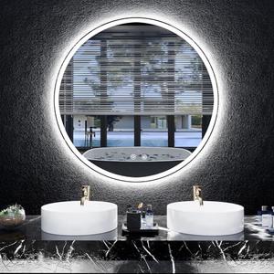28 Inch LED Bathroom Mirror: Round Vanity Mirror with Lights, Dimmable & 3 Color Change, Backlit & Front Lit,4MM Tempered Glass, Shatterproof, Anti-Fog Bathroom Shower Mirror, bathroom mirrors with light