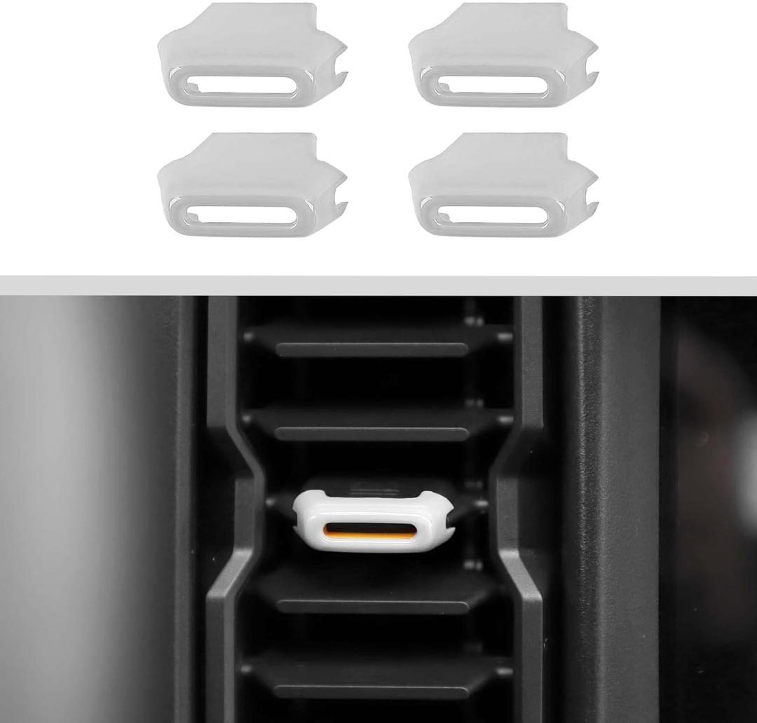 JWWY for Bronco Center Console Air Conditioning Vent Adjustment Device Decoration Cover Trim Compatible with Ford Bronco Interior Accessories 2021-2026+ 4PCS White