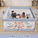 65 x 50 Inch Baby Playpen with Mat, Playpen for Babies and Toddlers, Baby Play Pen Playard for Indoor & Outdoor Active Center Game Fence, Skin-Friendly Fabric and Soft Breathable Mesh, Grey
