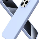 ORNARTO Compatible with iPhone 15 Pro Max Case 6.7", Slim Liquid Silicone 3 Layers Soft Gel Rubber Shockproof Protective Phone Cover with Anti-Scratch Microfiber Lining-Baby Blue