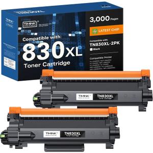 TN830XL Toner Cartridges Replacement for Brother TN830XL TN830 TN830 XL Toner Work for Brother HL-L2460DW DCP-L2640DW HL-L2480DW HL-L2400D HL-L2405W MFC-L2820DW Printer 2PK (High Yield)