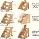Dog Stairs for Small Medium Large Dogs 17.72" H Load Capacity 150lbs Solid Wood Non-Slip Sturdy Pet Steps for Bed & Couch 4 Step 15.75 * 22.44 * 17.72"