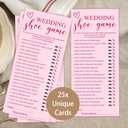 4x9 Inch Wedding Party Games, Bridal Shower Cards, 25 Pink Bridal Shower Games for Wedding Reception, Bachelorette, Engagement Party, Minimalist Guest Interaction Activity Cards-A10