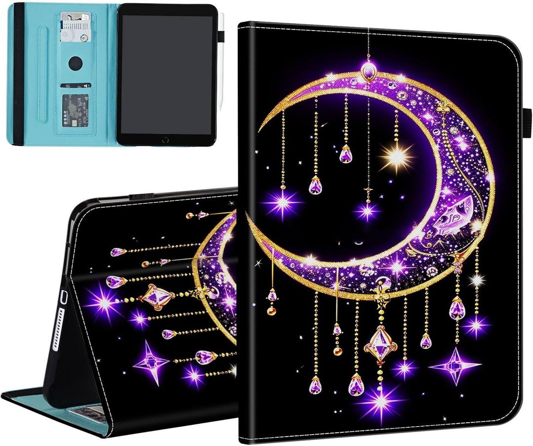 Case for 7" All-New Kindle Paperwhite 12th Gen 2024 & Kindle Colorsoft Signature Edition (2024 Release),Card Slot PU Leather TPU Case Pen Holder Auto Wake Sleep,Moon Stars