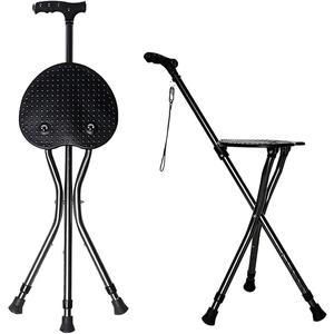 Yayayo Hold 440 lbs Folding Canes with Seat Walking Stick Height Adjustment Cane Seat Capacity Frosted Handle with Magnetic Therapy Stone Crutches Stool