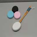 Back Lotion Applicator with 4 Replaceable Pads, Lotion Applicator for Back Self Elderly, Women, Cream Medicine Applicator with 17" Curved Handle Easy to Target Back and Feet, Colorful