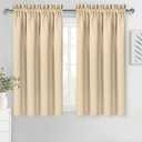 DWCN Beige Blackout Curtains for Bedroom – Rod Pocket Thermal Insulated Energy Saving Drapes for Living Room and Bedroom, W 42 x L 54 Inch, 2 Panels