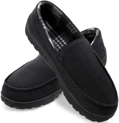 Shoeslocker Mens Slippers Microsuede Moccasin Memory Foam House Shoes, Size 13