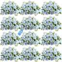 Peonies Artificial Flowers 12 Bundles Pink Flowers Bouquet, Lifelike Silk Fake Peonies with Stems for Home Table Centerpieces, Wedding, Party & DIY Bridal Floral Arrangements (Blue)