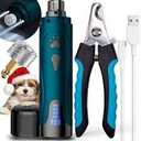 USB Charged Pet Nail Trimmer, Paw Grinder and Clipper Tool for Dogs and Cats
