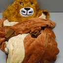 Funziez! Adult Onesie Halloween Costume Animal Dinosaur Shark Unisex Plush One Piece Cosplay Suit for Adults, Men and Women (Large, Lion)