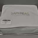 SAPHREAS 100% Washed Cotton Duvet Cover King Size Set, Linen Like Comforter Cover with Zipper Closure & Corner Ties (No Comforter), 104x90 Light Grey