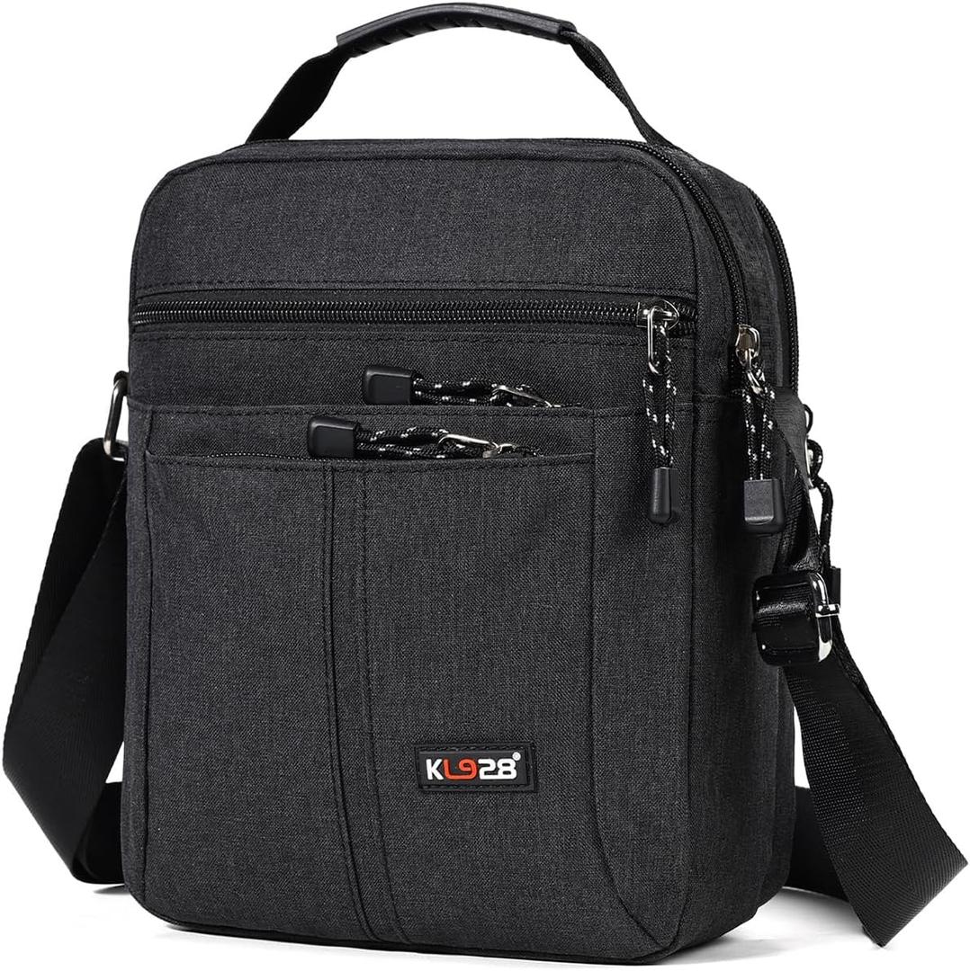 KL928 Men's Messenger Bag - Crossbody Shoulder Bags Travel Bag Man Purse Casual Sling Pack for Work Business (1893-large-black)