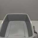 Amazon Basics Large Cat Litter Box with High Sides, Open Top for Easy Access, Includes Scoop with Storage, 19" x 15" x 11.75", Grey/ Beige
