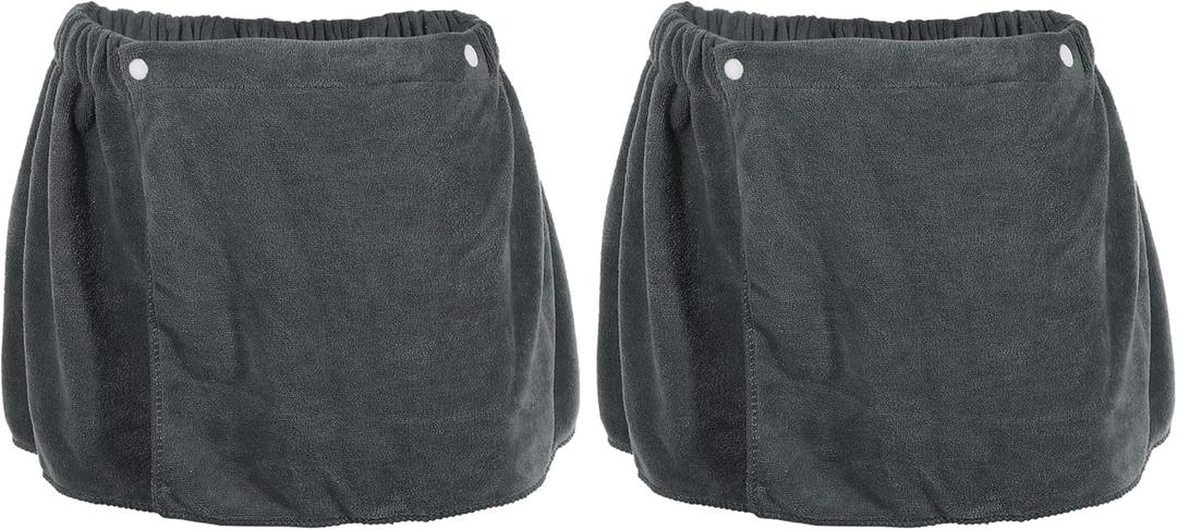 VOCOSTE 2 Pcs Men's Bath Wrap Towel, Body Wrap for Shower Spa, Adjustable Robes, 30x140cm Gray