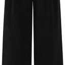 KIRUNDO Corduroy Pants Women High Waisted Wide Leg Pants Casual Winter Chenille Straight Loose Comfy Trousers with Pockets(Black, 4)