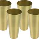 LC LICTOP Conical Furniture Leg Cover 4Pcs, H 3.15 Inch & D 1 Inch to 1.5 Inch, Modern Style Feet Cover for Nightstand, Coffee Table, Chair, Sofa, Brass Tone Zinc Alloy Foot Tip Sleeves
