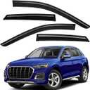 Lightronic Extra Durable Outside-Mount Auto Vent Window Visors, Fits 2018-2025 Audi Q5, UV Protection Rain Guards, Original Wind Deflectors, Smoke, 4-Pcs
