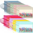 Marspark 30 Pack 10 Color Mesh Zipper Pouch Bags A4 Nylon Organizing Bags Breathable See Through Zipper Pouch with Handle for Office Games
