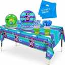 Video Game Birthday Party Decorations Themed Decor - 2026 Upgraded Plates Napkins Paper Cups Straws Forks Tablecloth Gaming Stuff for Boys & Girls Supplies Favor