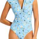 Seafolly Bandwave Zip Front One-Piece, Size 6
