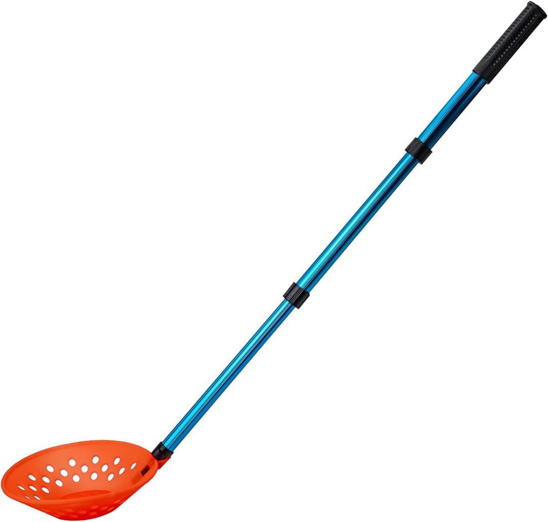 33.4 Inch Adjustable Ice Fishing Skimmer Scoop- Winter Ice Fishing Scooper with Long Handle- Portable Ice Fishing Gear for Scooping Out Ice While Fishing