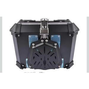25L Motorcycle Top Case Aluminum Motorcycle Trunk Tour Tail Box with Security Lock for Storage of Luggage Waterproof Motorbike Top Case, black
