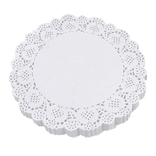 CC wonderland zone 8 Inch Round Paper Doilies - White Lace Disposable Paper Doilies - for Crafts,Cakes,Food, Desserts, 100 PCS
