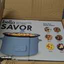 bella 6.0 Qt Programmable Slow Cooker, Ceramic Nonstick Coating, Adjustable Temperature & Cooking Times, Dishwasher Safe Stoneware Pot & Tempered Glass Lid, Tangle Free Cord Wrap, Surf