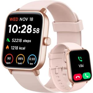 Smart Watch for Women Android & iPhone, Alexa Built-in, IP68 Waterproof Activity Fitness Tracker with Bluetooth Call (Answer/Make), 1.8" Smartwatch with Heart Rate/SpO2/Sleep Monitor, 100+ Sports Mode (Pink)
